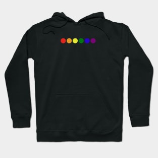 Minimalist LGBT rainbow flag dot line on dark background Hoodie